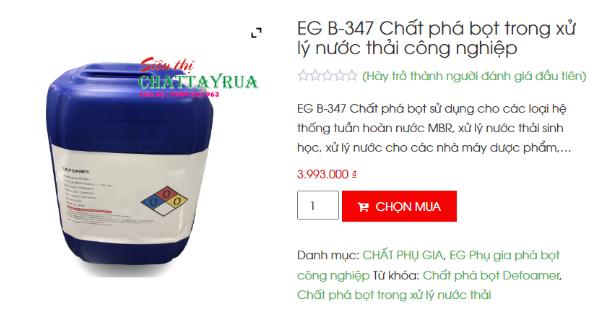 EG B-347 Chất phá bọt trong xử lý nước thải công nghiệp